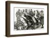 Russian Soldiers with Two Captured German I.G.18 Infantry Support Guns-null-Framed Photographic Print