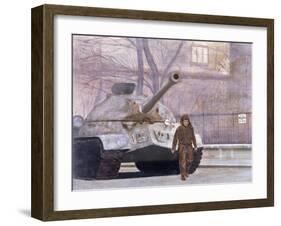 Russian Tank in Budapest in 1956-null-Framed Giclee Print