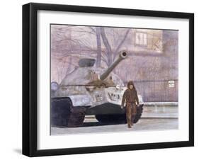 Russian Tank in Budapest in 1956-null-Framed Giclee Print