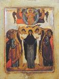 Icon Depicting the Annunciation, Novgorod School (Oil on Panel)-Russian-Giclee Print