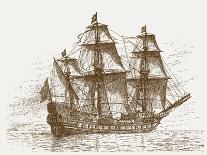 The Swedish Flagship Mars, before the Battle of Gotland-Oland (Etching)-Russian-Giclee Print