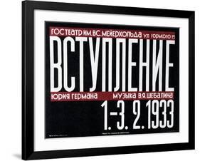 Russian Theatre Poster, 1933-null-Framed Giclee Print
