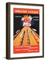 Russian Train Travel-V. Mayakovsky-Framed Art Print