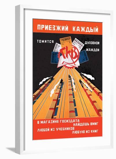 Russian Train Travel-V. Mayakovsky-Framed Art Print