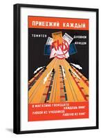 Russian Train Travel-V. Mayakovsky-Framed Art Print