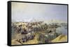 Russian Troops Crossing the Amu Darya River, 1873-Nikolai Karasin-Framed Stretched Canvas