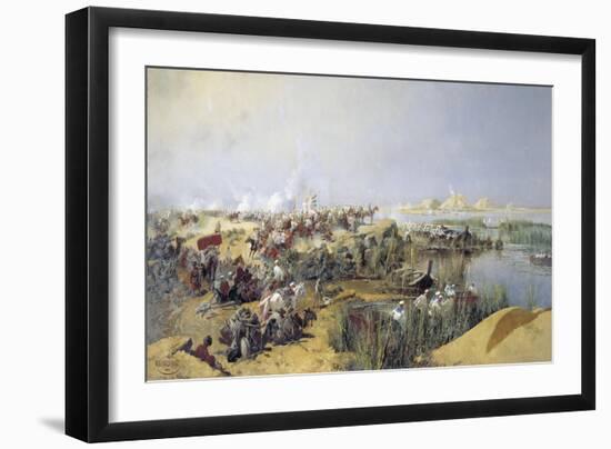 Russian Troops Crossing the Amu Darya River, 1873-Nikolai Karasin-Framed Giclee Print