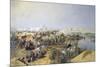 Russian Troops Crossing the Amu Darya River, 1873-Nikolai Karasin-Mounted Giclee Print