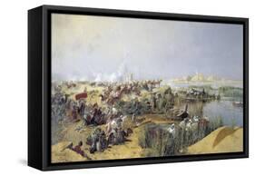 Russian Troops Crossing the Amu Darya River, 1873-Nikolai Karasin-Framed Stretched Canvas