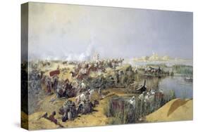 Russian Troops Crossing the Amu Darya River, 1873-Nikolai Karasin-Stretched Canvas