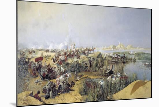 Russian Troops Crossing the Amu Darya River, 1873-Nikolai Karasin-Mounted Giclee Print