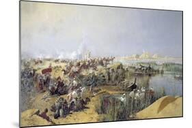 Russian Troops Crossing the Amu Darya River, 1873-Nikolai Karasin-Mounted Giclee Print