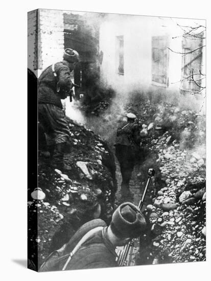 Russian Troops Liberating a Village Near Ordhonikidze, Caucasus, 1942-null-Stretched Canvas