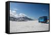 Russian Truck Crossing a Snowfield, Mutnovsky Volcano, Kamchatka, Russia, Eurasia-Michael Runkel-Framed Stretched Canvas