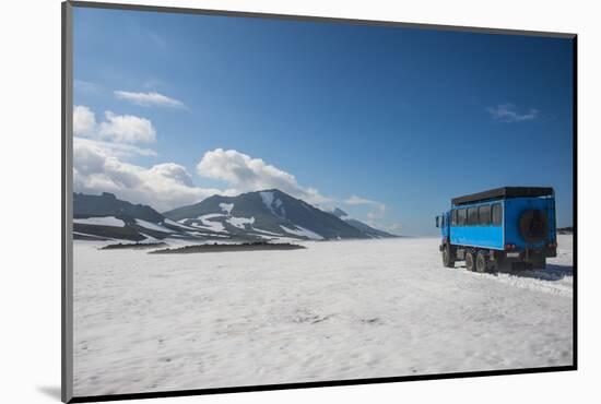 Russian Truck Crossing a Snowfield, Mutnovsky Volcano, Kamchatka, Russia, Eurasia-Michael Runkel-Mounted Photographic Print