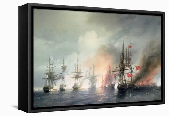 Russian-Turkish Sea Battle of Sinop on 18th November 1853, 1853-Ivan Konstantinovich Aivazovsky-Framed Stretched Canvas