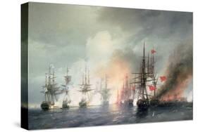 Russian-Turkish Sea Battle of Sinop on 18th November 1853, 1853-Ivan Konstantinovich Aivazovsky-Stretched Canvas