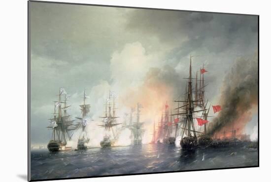 Russian-Turkish Sea Battle of Sinop on 18th November 1853, 1853-Ivan Konstantinovich Aivazovsky-Mounted Giclee Print