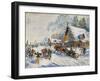 Russian village in winter,-null-Framed Giclee Print