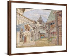 Russian Village, Stage Design for the Opera the Tale of Tsar Saltan-Ivan Yakovlevich Bilibin-Framed Giclee Print