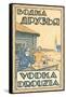 Russian Vodka Advertisement-null-Framed Stretched Canvas