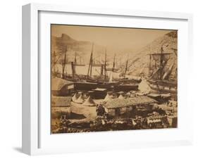 Russian Warships in the Cossack Bay, Balaklava, Ca 1855-Roger Fenton-Framed Giclee Print