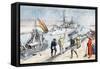 Russian Warships Passing Through the Suez Canal, Russo-Japanese War, 1904-5-null-Framed Stretched Canvas