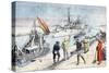 Russian Warships Passing Through the Suez Canal, Russo-Japanese War, 1904-5-null-Stretched Canvas
