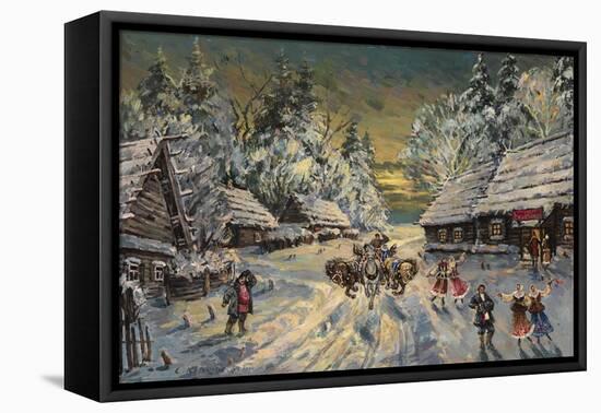 Russian Winter-Konstantin Alexeyevich Korovin-Framed Stretched Canvas