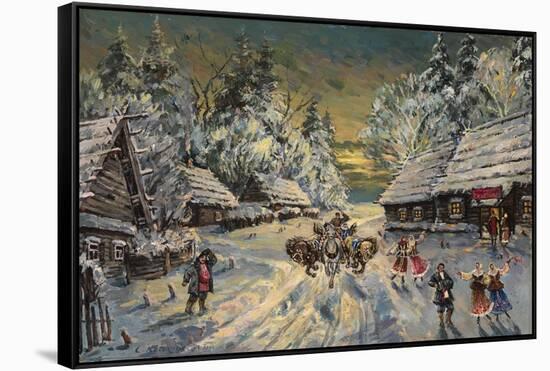 Russian Winter-Konstantin Alexeyevich Korovin-Framed Stretched Canvas