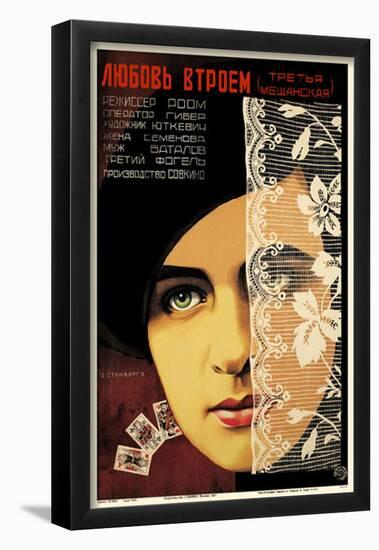 Russian (Woman Face/Cards)-null-Framed Poster