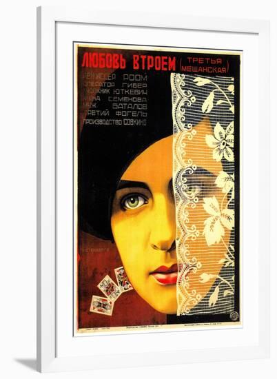 Russian (Woman Face/Cards)-null-Framed Art Print