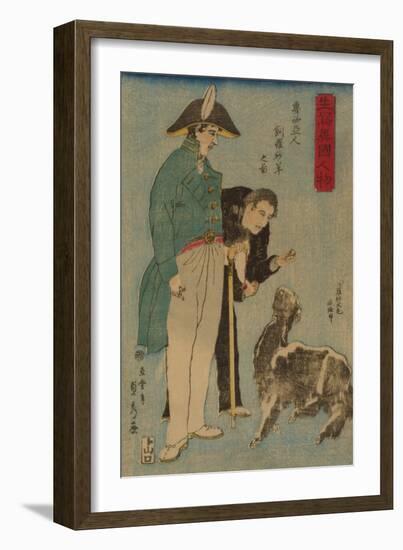 Russians and Sheep (Roshiyajin Shirasha Yo? No Zu)-Sadahide Utagawa-Framed Art Print