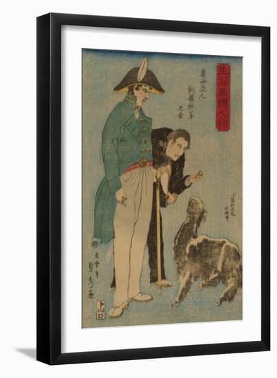Russians and Sheep (Roshiyajin Shirasha Yo? No Zu)-Sadahide Utagawa-Framed Art Print