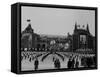 Russians Celeberating Anniversary Parade in Red Square-Carl Mydans-Framed Stretched Canvas