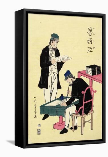 Russians, February 1861-Utagawa Yoshikazu-Framed Stretched Canvas