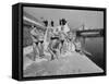 Russians Playing in the Snow in Swimming Gear, Preparing to Go Swimming-Carl Mydans-Framed Stretched Canvas