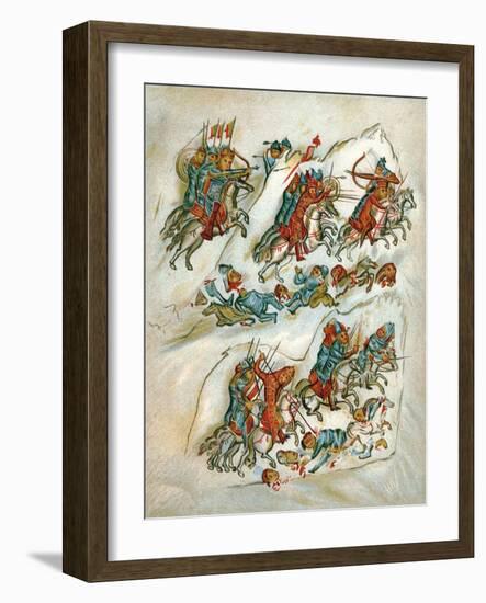 Russians Routing Bulgarians in a Cavalry Skirmish-null-Framed Giclee Print