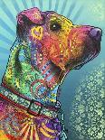 Luva Bull, Lovable, Pit Bulls, Dogs, Pets, Animals, Red and Yellow, Pop Art, Stencils, Laying down-Russo Dean-Giclee Print