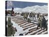 Russo-Japanese War (1904-1905). Construction of a Railroad across the Ice on Lake Baikal. Coloured-null-Stretched Canvas