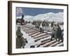 Russo-Japanese War (1904-1905). Construction of a Railroad across the Ice on Lake Baikal. Coloured-null-Framed Giclee Print