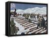 Russo-Japanese War (1904-1905). Construction of a Railroad across the Ice on Lake Baikal. Coloured-null-Framed Stretched Canvas