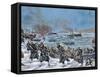 Russo-Japanese War (1904-1905). Landing of Japanese Troops in Chemulpo. Coloured-null-Framed Stretched Canvas