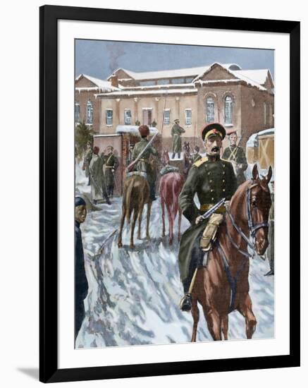 Russo-Japanese War (1904-1905). Russian Headquarters at Port Arthur-null-Framed Premium Giclee Print