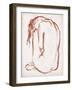 Rust Charcoal Nude Study II-Jennifer Parker-Framed Art Print