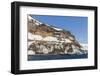 Rust-Colored Volcanic Tuff Cliffs Above a Dark Material Filled Glacier at Brown Bluff-Michael Nolan-Framed Photographic Print