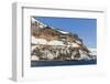 Rust-Colored Volcanic Tuff Cliffs Above a Dark Material Filled Glacier at Brown Bluff-Michael Nolan-Framed Photographic Print