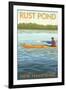 Rust Pond, New Hampshire - Kayak Scene-Lantern Press-Framed Art Print