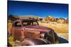 Rusted car and buildings, Bodie State Historic Park, California, USA-Russ Bishop-Stretched Canvas