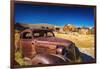 Rusted car and buildings, Bodie State Historic Park, California, USA-Russ Bishop-Framed Photographic Print